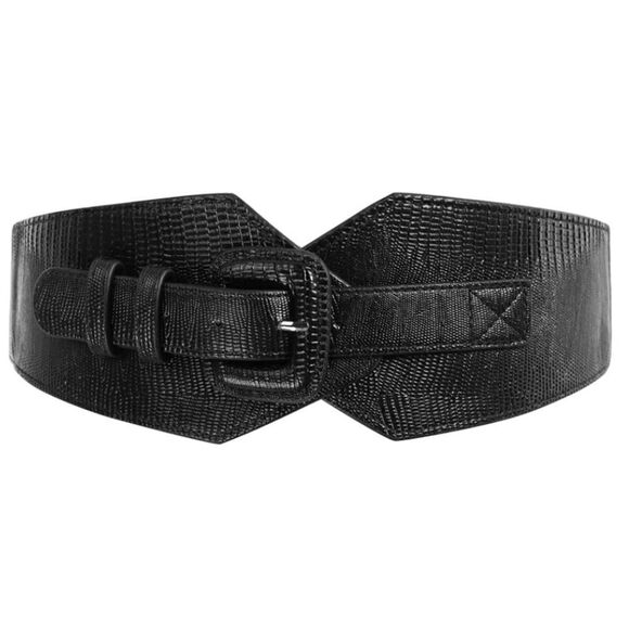 Black Textured Waistband Belt  main image 7
